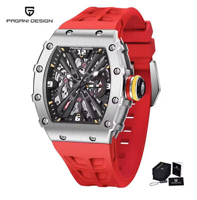 Pagani Design PD-1738 Männer Quarz VH65 Movt Skelett Zifferblatt Saphirglas Uhr
