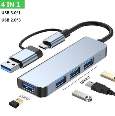 USB C Hub 4 in 1 Adapter 4 Fach USB 3.0 für Macbookpro Laptop Notebook