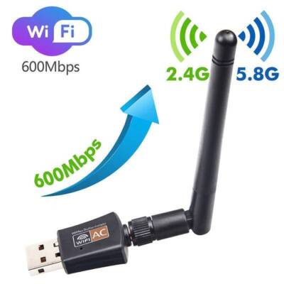 AC 600Mbps WLAN Stick Dual Band 2.4GHz/5GHz WIFI Dongle USB Wireless Adapter PC