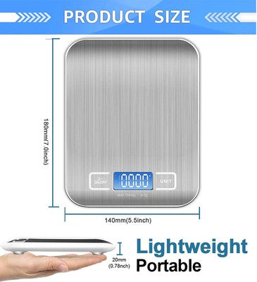 Digitale Küchenwaage 5kg LCD 1g Präzise Elektronisch Lebensmittel Skala Kochen