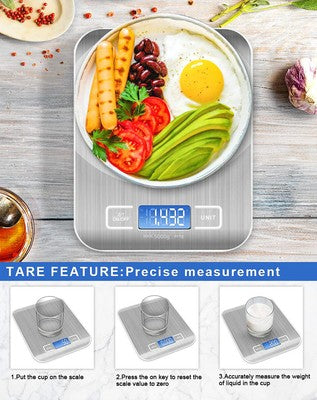 Digitale Küchenwaage 5kg LCD 1g Präzise Elektronisch Lebensmittel Skala Kochen