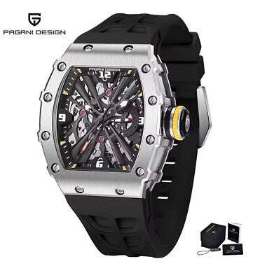 Pagani Design PD-1738 Männer Quarz VH65 Movt Skelett Zifferblatt Saphirglas Uhr