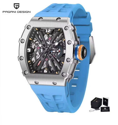 Pagani Design PD-1738 Männer Quarz VH65 Movt Skelett Zifferblatt Saphirglas Uhr