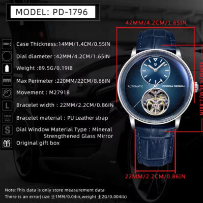 Pagani Design PD-1796 Business Männer Uhr leuchtend wasserdicht Edelstahl