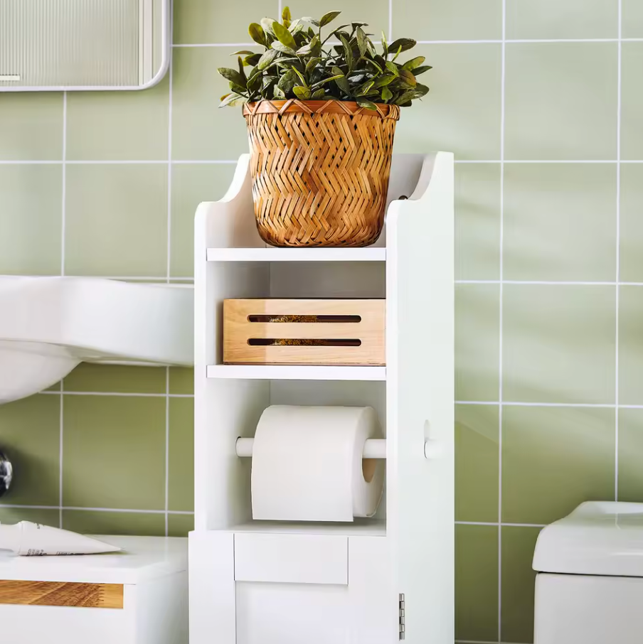 Toilettenpapierhalter WC-Papier Regal Schrank Badezimmerschrank schmal stehend