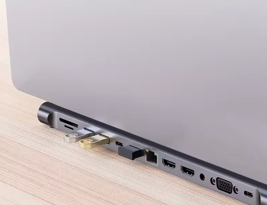 12-in-1 Dockingstation USB Hub Typ C  HDMI 4K Adapterdock für MacBook Laptop