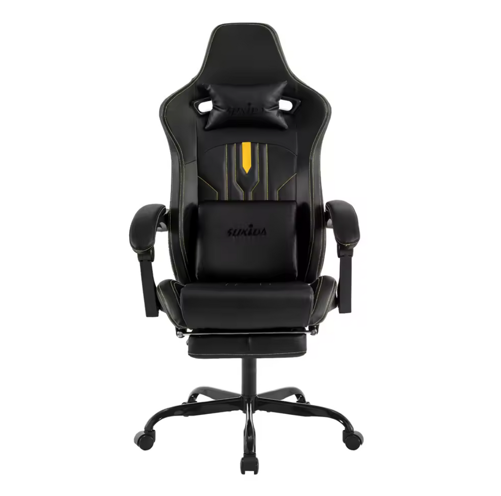 Gamingstuhl Bürostuhl Schreibtischstuhl mit Fußstütze Lederimitat Ergonomisch