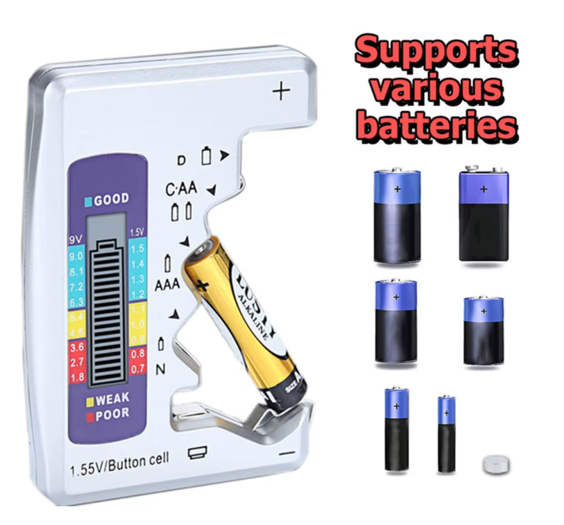 Digitaler Batterietester mit LCD-Anzeige Batterie Prüfgerät Knopfzellen Tester