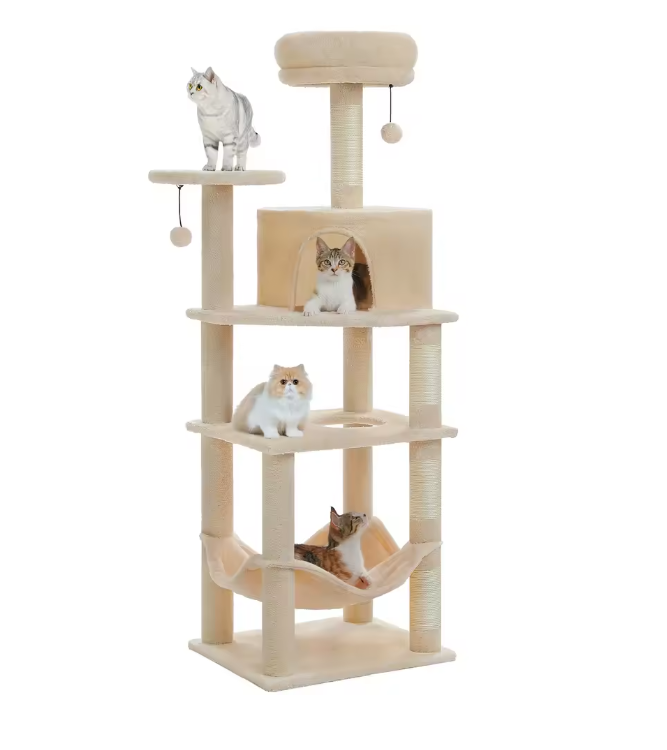 Kratzbaum XXL Katzenbaum Kletterbaum große Katzen 140 cm 5 Ebenen