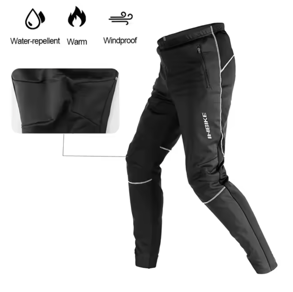 Herren Winter Radhose Radfahren Wasserresistent Fahrradhose Winterhose