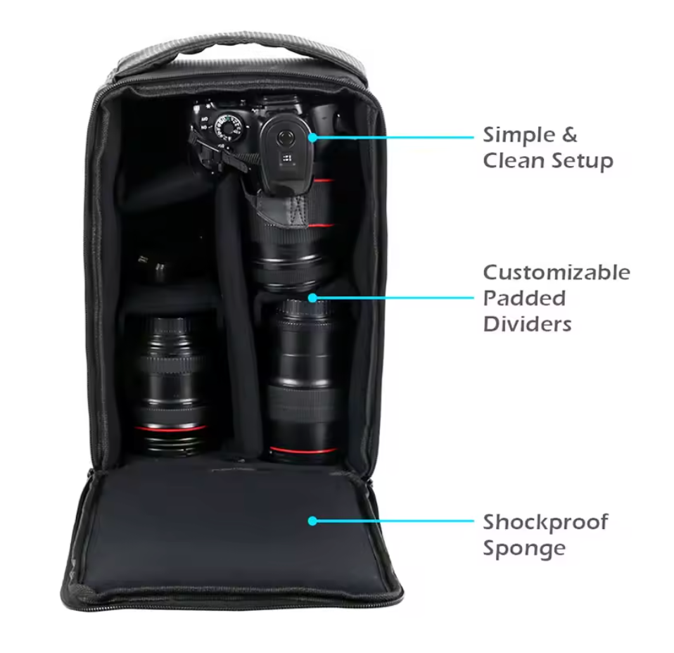 Kameratasche Umhangetasche für DSLR und Spiegelreflexkameras mit Objektiv