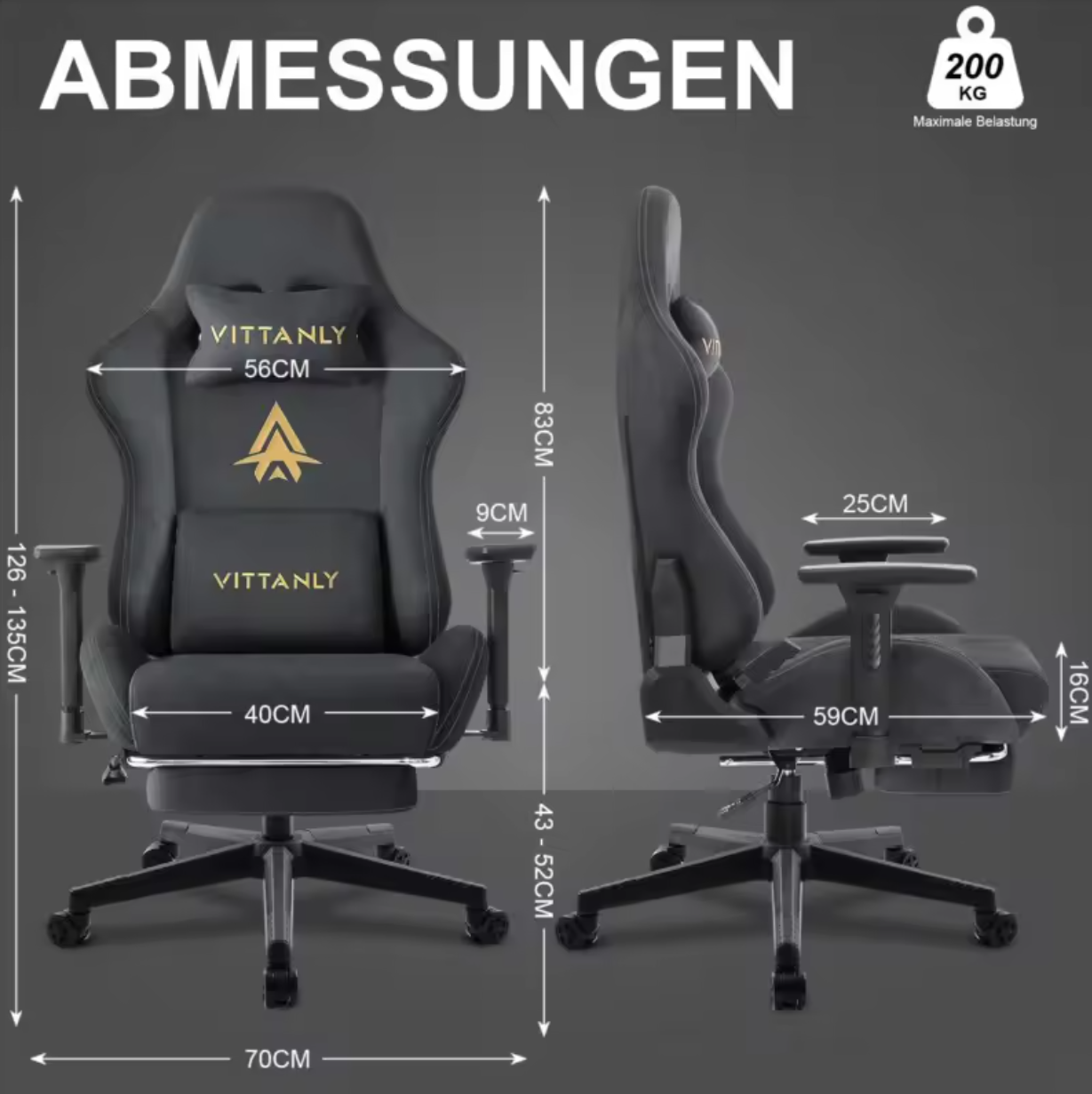 Gamingstuhl Bürostuhl Schreibtischstuhl Computerstuhl Lederimitat Ergonomisch