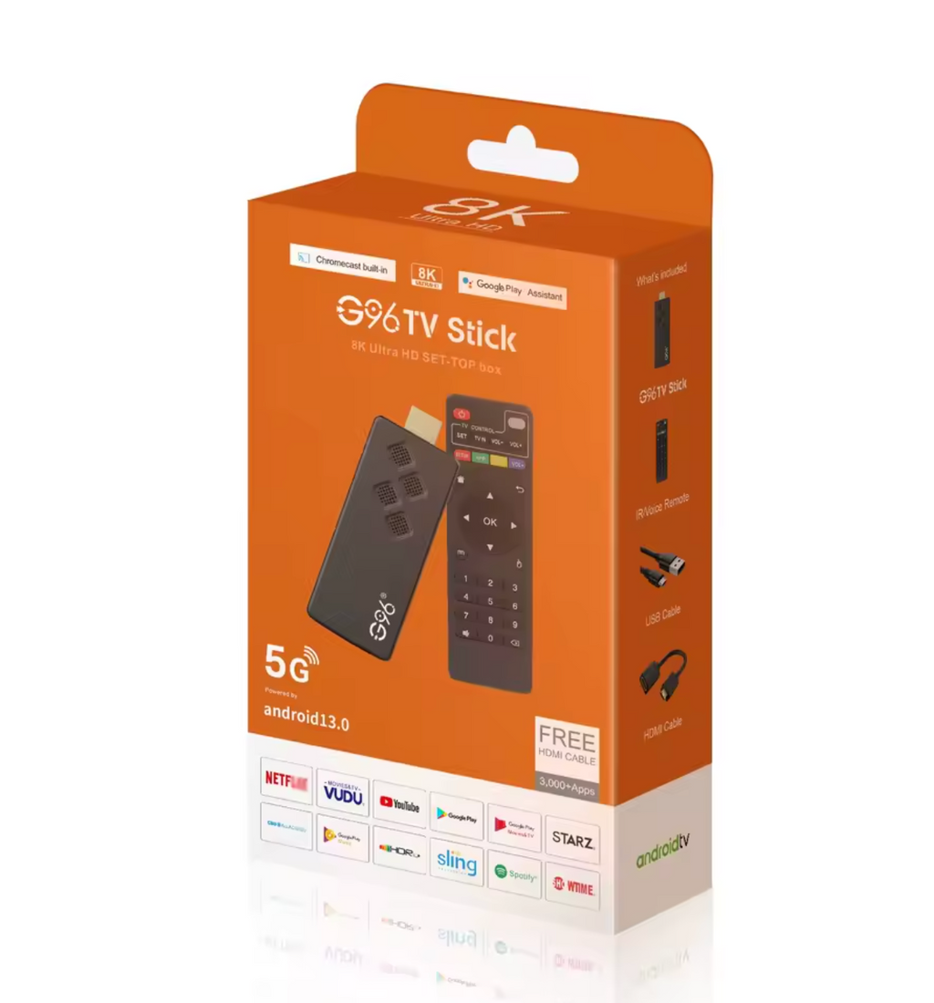 G96 TV Stick Android TV Box Streaming Box 16GB 4K Ultra HD Chromecast Support