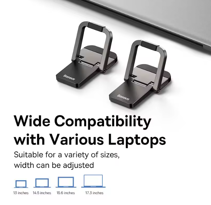 Baseus Laptop Ständer Laptophalter 2 Standfüße klappbar Universal grau silber