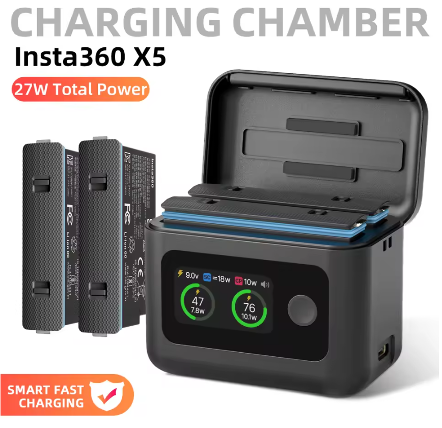 Ladehub für Insta360 X5 Ladegerät Parallel Charger 2 Akkus Schnell Lader