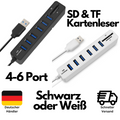USB HUB 6 Port Adapter mit MicoSD & SD-Kartenleser Notebook Laptop PC Macbook