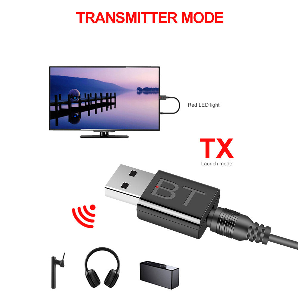 2-in-1 Bluetooth Transmitter Empfänger 2 in 1 TV PC Audio Adapter Sender 3.5mm