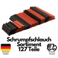Schrumpfschlauch Set Sortiment, 127-tlg Set Schrumpfschläuche in Schwarz und Rot