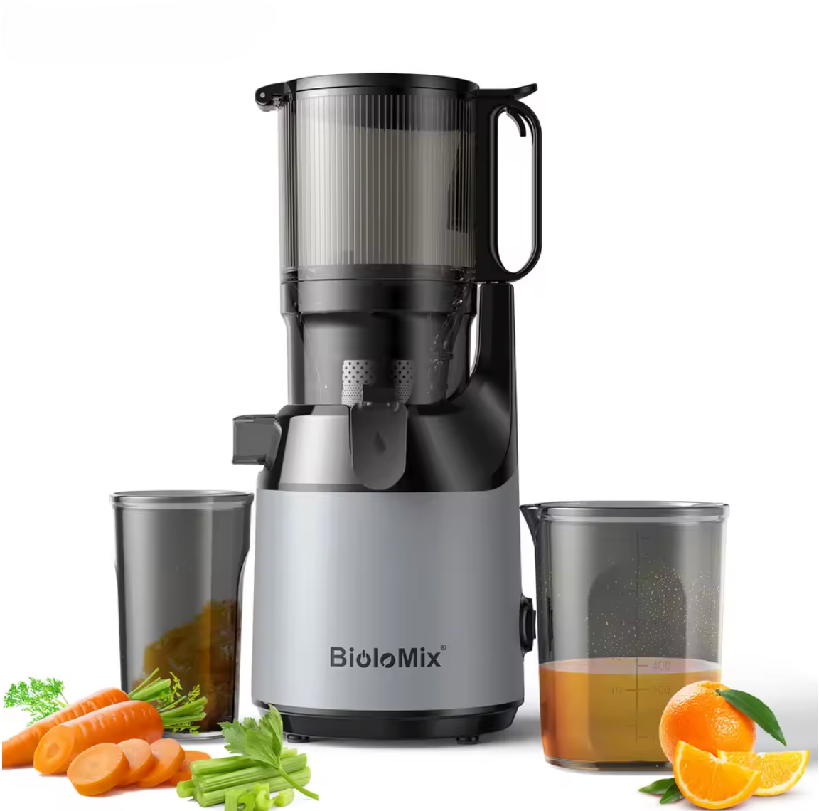 Biolomix Entsafter 1.8L Kaltpresse 130mm Einzugschacht 1,8L Volumen