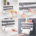 Küchenrollenhalter Wandrollenhalter Folienschneider 6-in-1  Aufbewahrung Küche