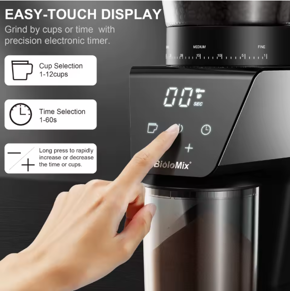 Kaffeemühle Biolomix elektrisch 300 W Kaffeebohnen Espresso Mühle