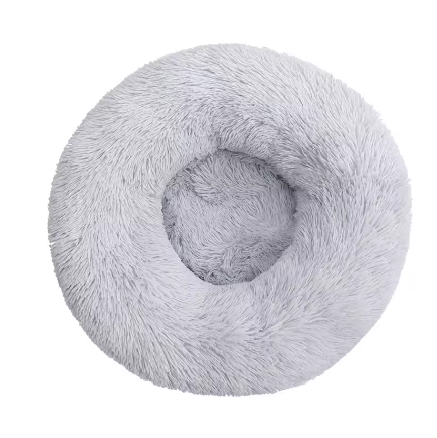 Hundebett Kuschelbett Haustierbett Hundekorb Plüsch Donut Kissen waschbar