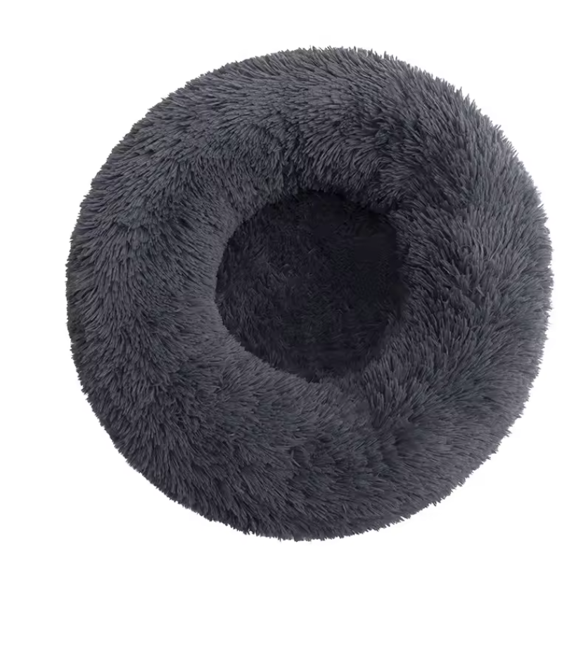 Hundebett Kuschelbett Haustierbett Hundekorb Plüsch Donut Kissen waschbar