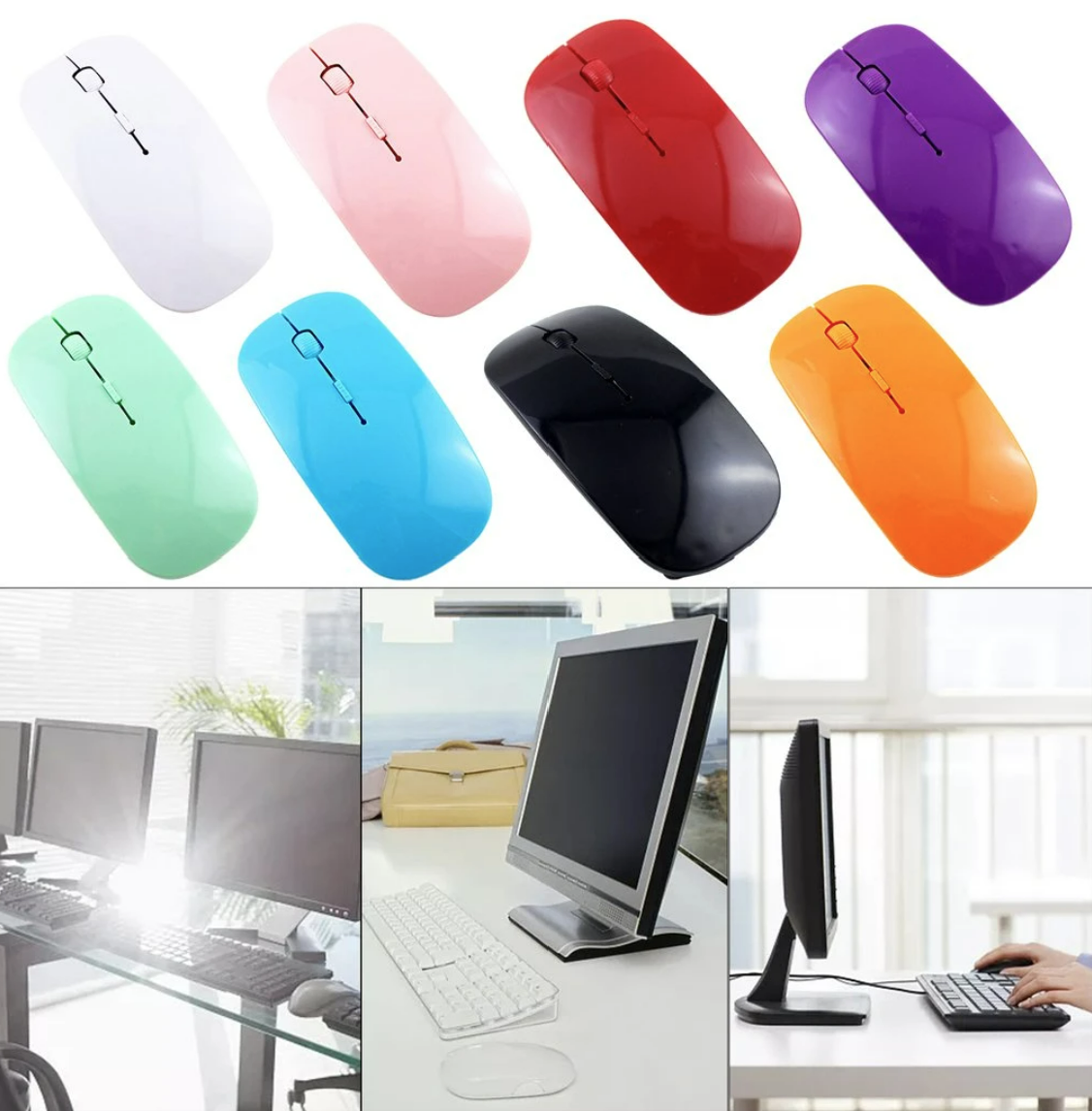 Kabellose Maus PC USB Wireless Mouse Computer Notebook Laptop Funkmaus[Rot]
