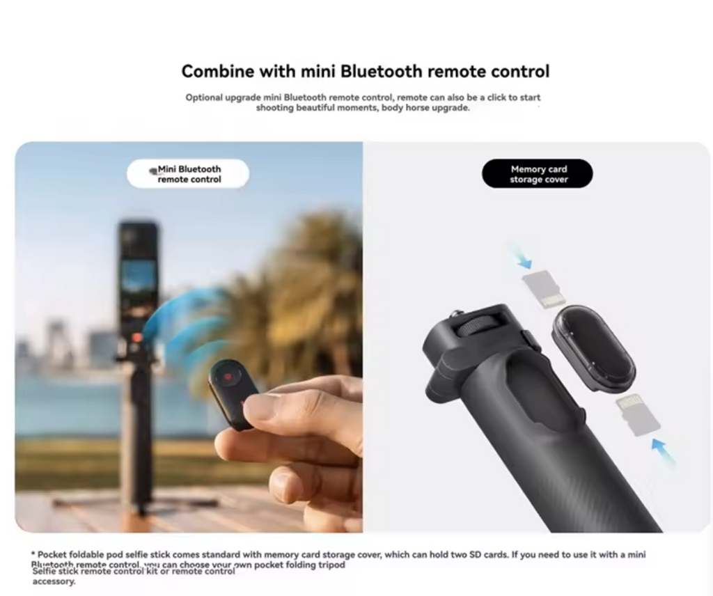 Faltbarer Selfiestick für Insta360 X3 X4 X5 Unsichtbarer Selfie Stick