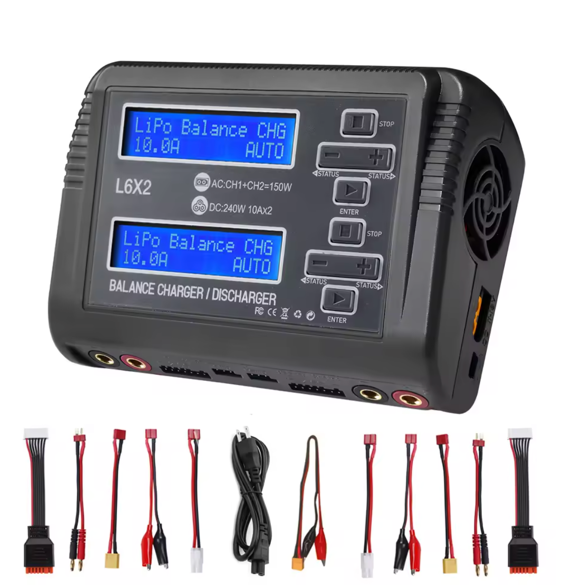 HTRC T240 Duo C150 L6 Duo K6 Pro Ladegerät Modellbau LiPo Li-Ion Charger