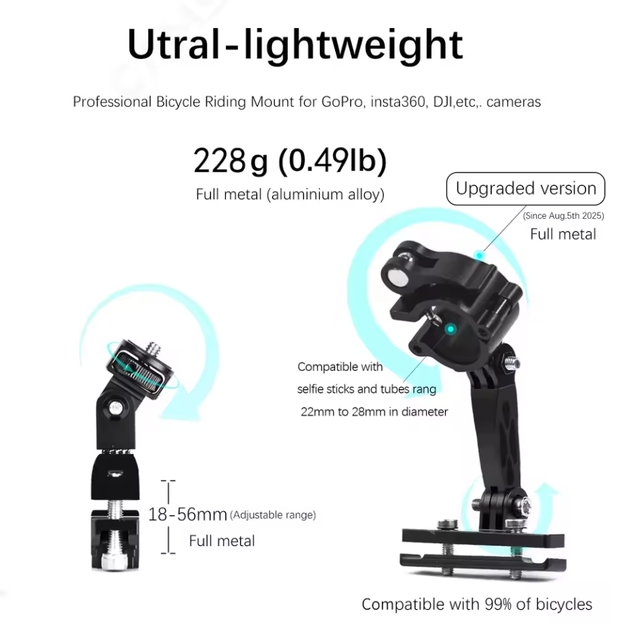 Fahrrad Kamerahalterung Sattel für Insta360 Vogelperspektive 3rd Person