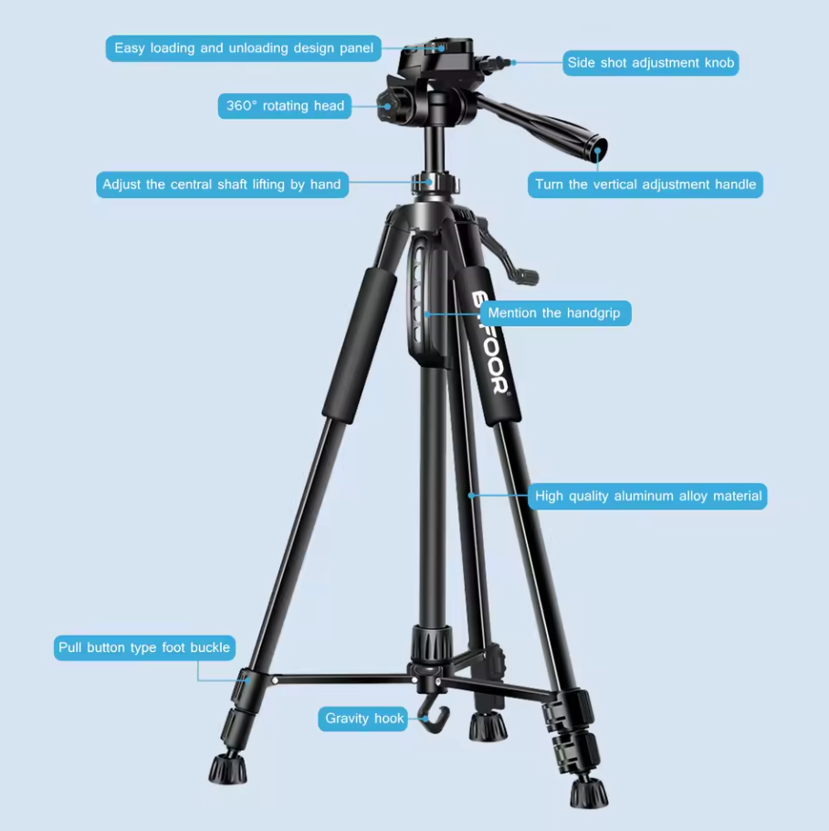 150cm Kamerastativ Tripod Stativ Smartphone Halterung Kamera Adapter Handy