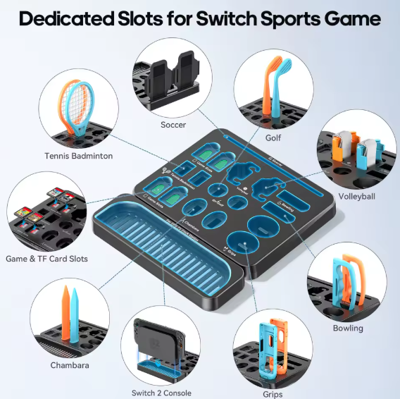 Sportzubehör Bundle für Switch 2 Joy Con Sports Pack Zubehör Kit Aufbewahrung