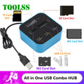 High Speed USB 2,0 Hub 3 Port Mit Kartenleser Mini Hub USB Combo ALL In One
