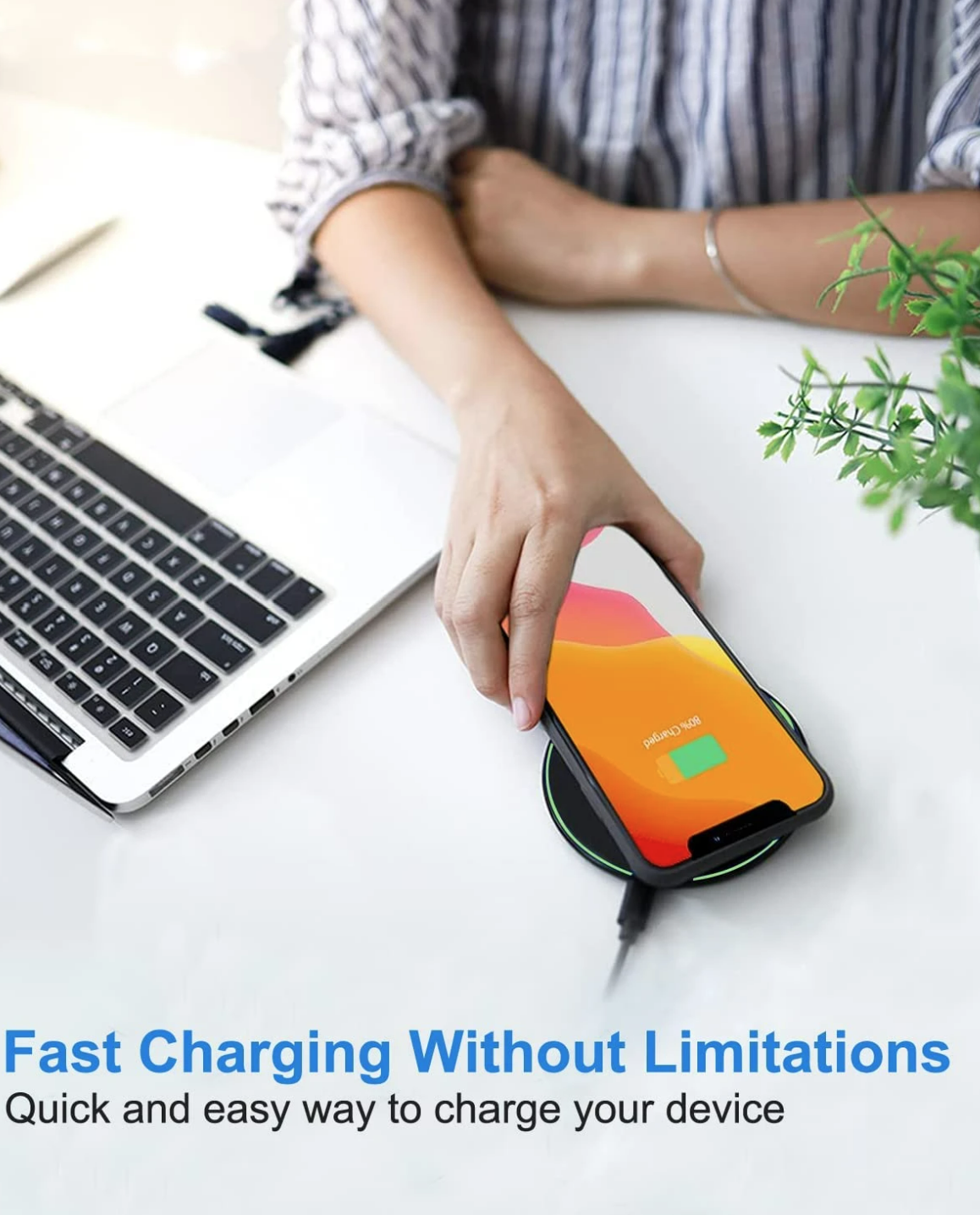 30W Kabelloses Ladegerät Schnelllader Ladeschale für Samsung Apple iPhone Xiaomi