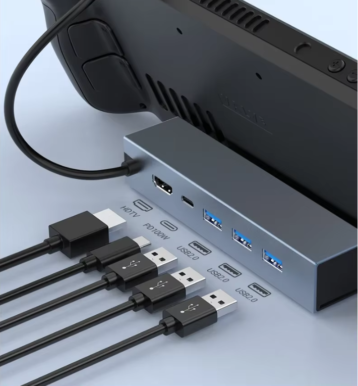 5 in 1 USB-C Dockingstation für Steam Deck Nintendo Switch ROG Ally
