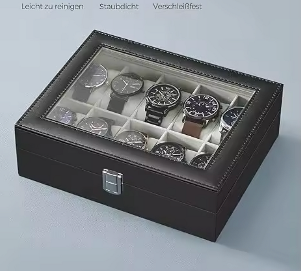 Uhrenbox Uhrenkoffer Uhrenkasten Uhrentruhe Uhrenschatulle Für 10 - 24 Uhren