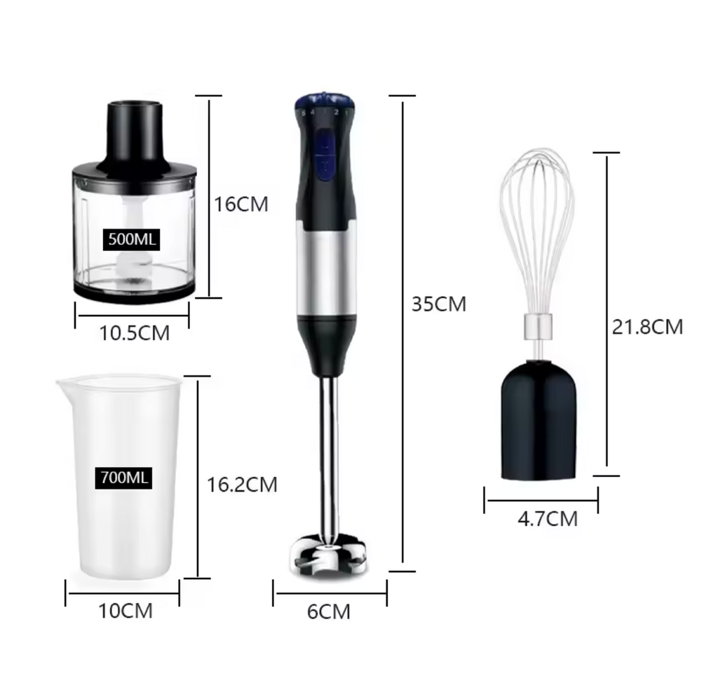 Stabmixer Handmixer Hand Rührer Mixer Handrührgerät mit Zubehör Zerkleinerer