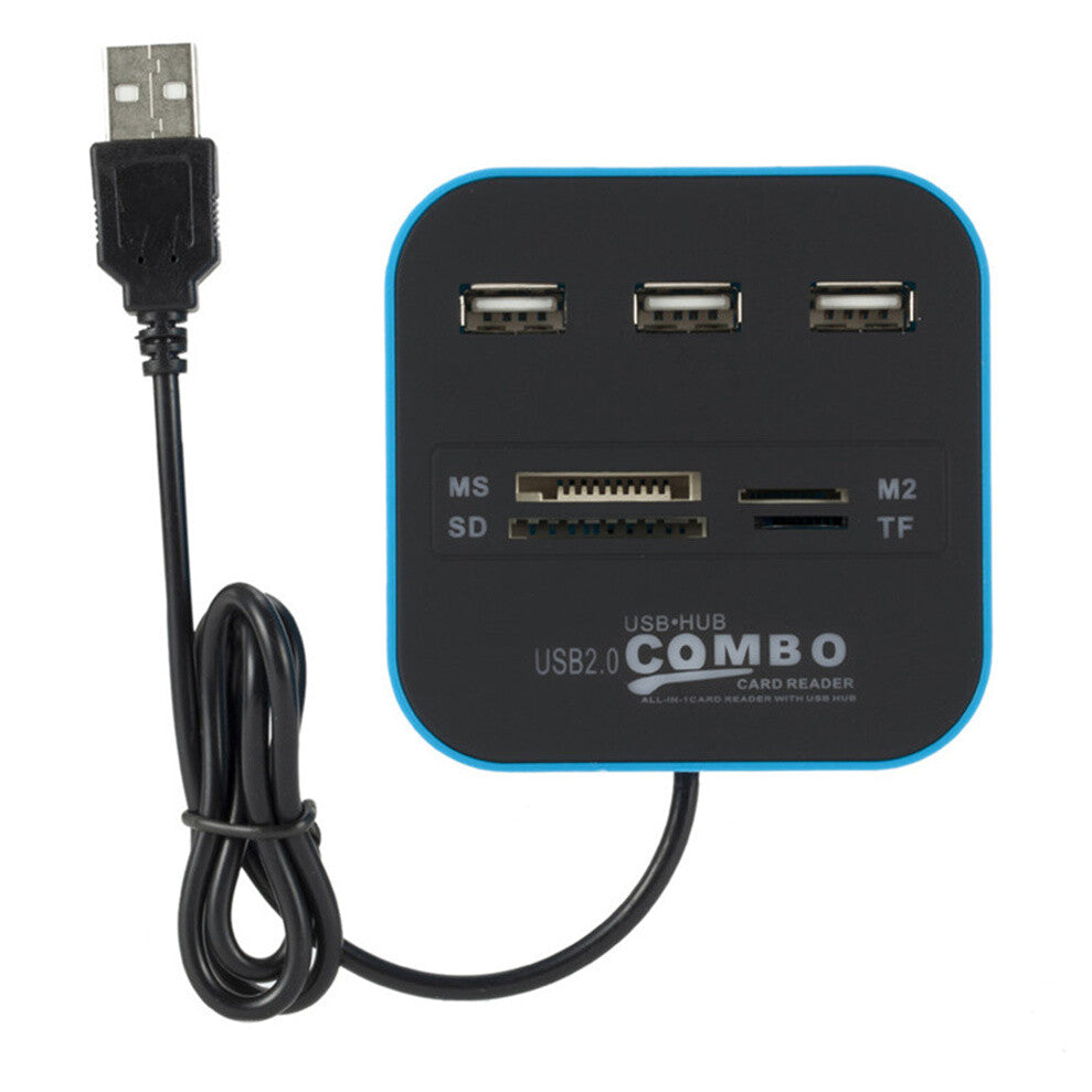 High Speed USB 2,0 Hub 3 Port Mit Kartenleser Mini Hub USB Combo ALL In One