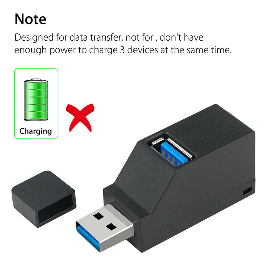 Mini 3 Port USB 3.0 HUB Verteiler Adapter für PC Laptop Macbook Notebook Schnell