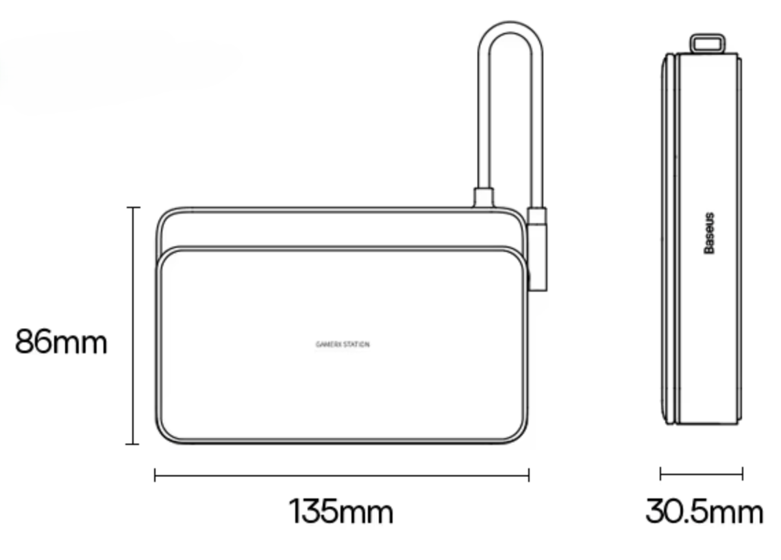 Baseus USB-C Dockingstation 6-in-1 für Steam Deck Nintendo Switch ROG Ally
