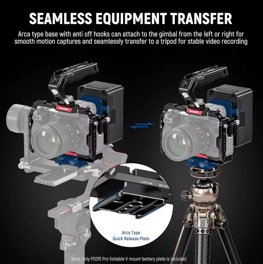 NEEWER V-Mount Batterieplatte Kamera Schnellwechsel Grundplatte Faltbar