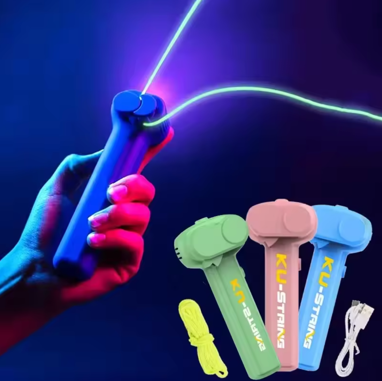 String Launcher Leuchtet im Dunkeln Glow in the Dark Seil Launcher