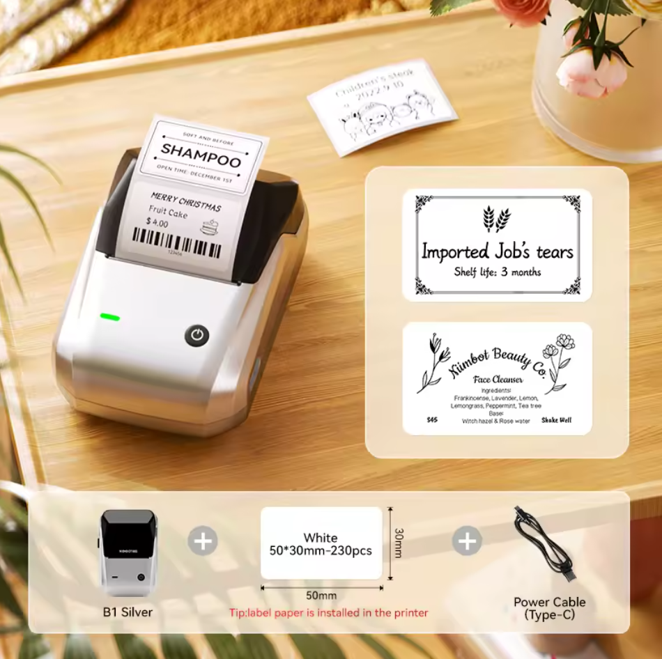 Niimbot B1 Kabelloser Etikettendrucker Bluetooth Thermodrucker Sticker Drucker