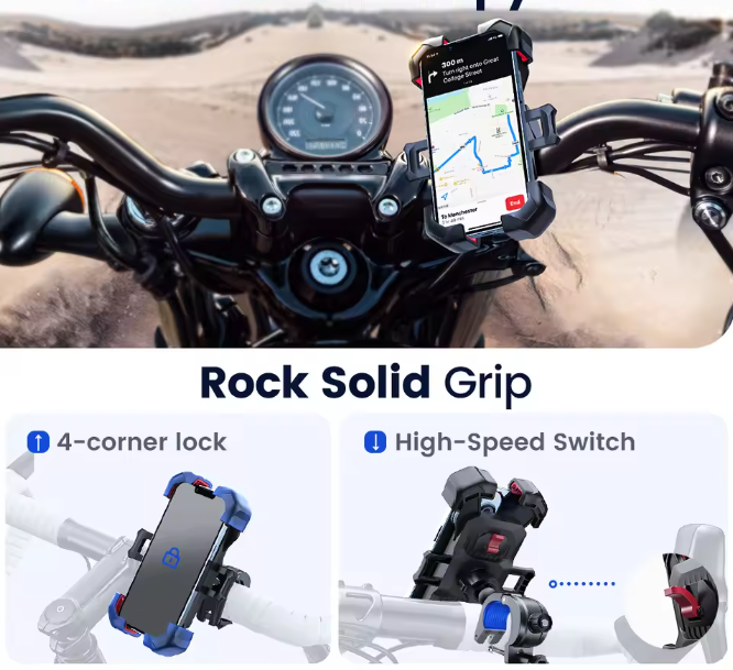 Fahrrad Handyhalterung Universal Smartphone Halterung 4,7 - 7 Zoll Fahrrad 360°