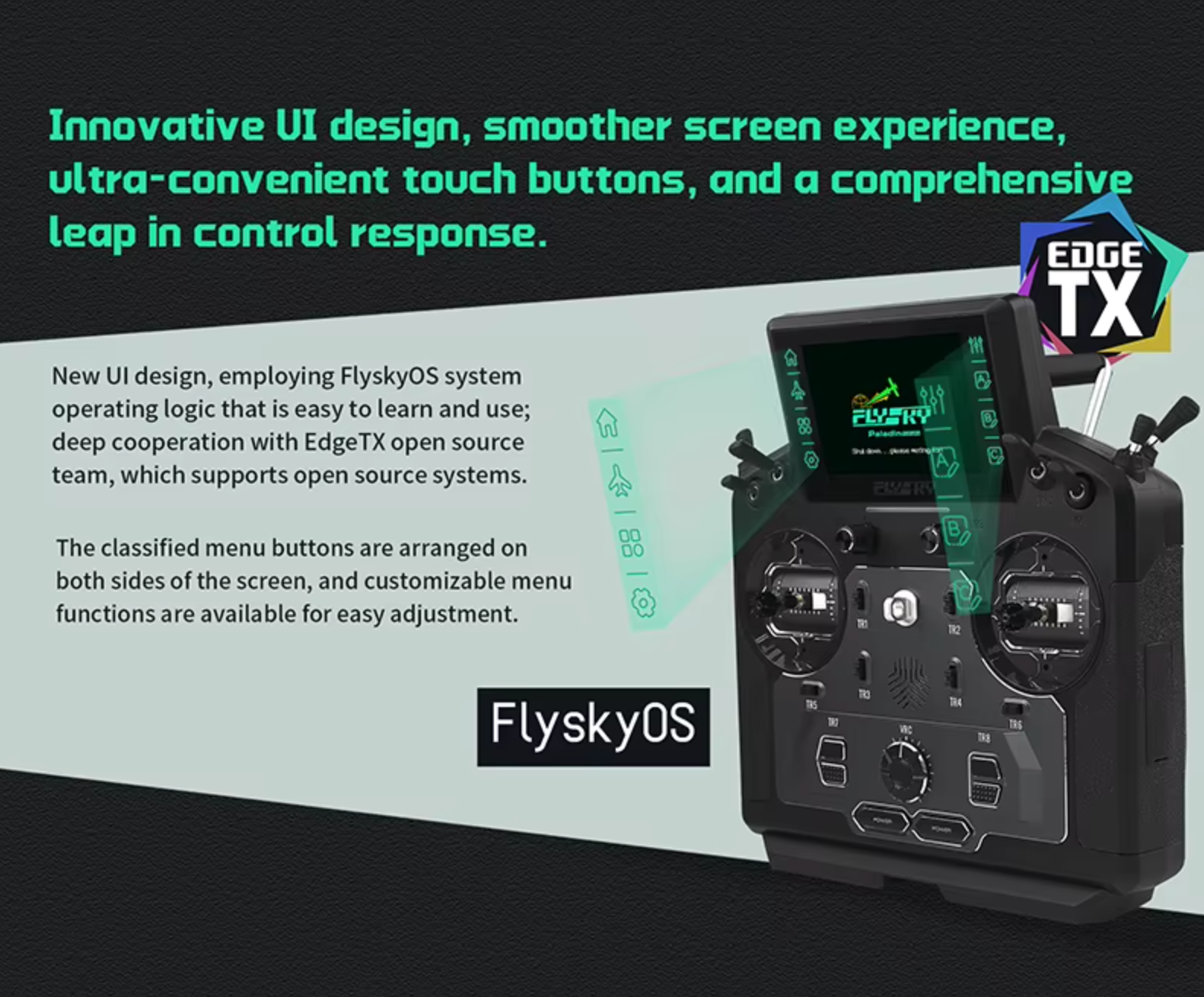 Flysky Paladin PL18 Ultra 18 Kanal Fernbedienung 18CH Sender Hall Effect Gimbal