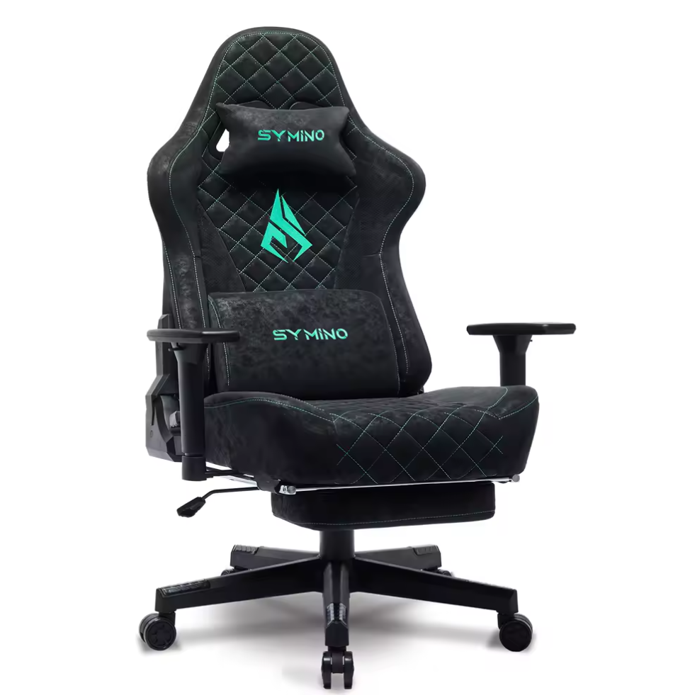 Gamingstuhl mit Fußstütze Bürostuhl Schreibtischstuhl PU Leder Ergonomisch