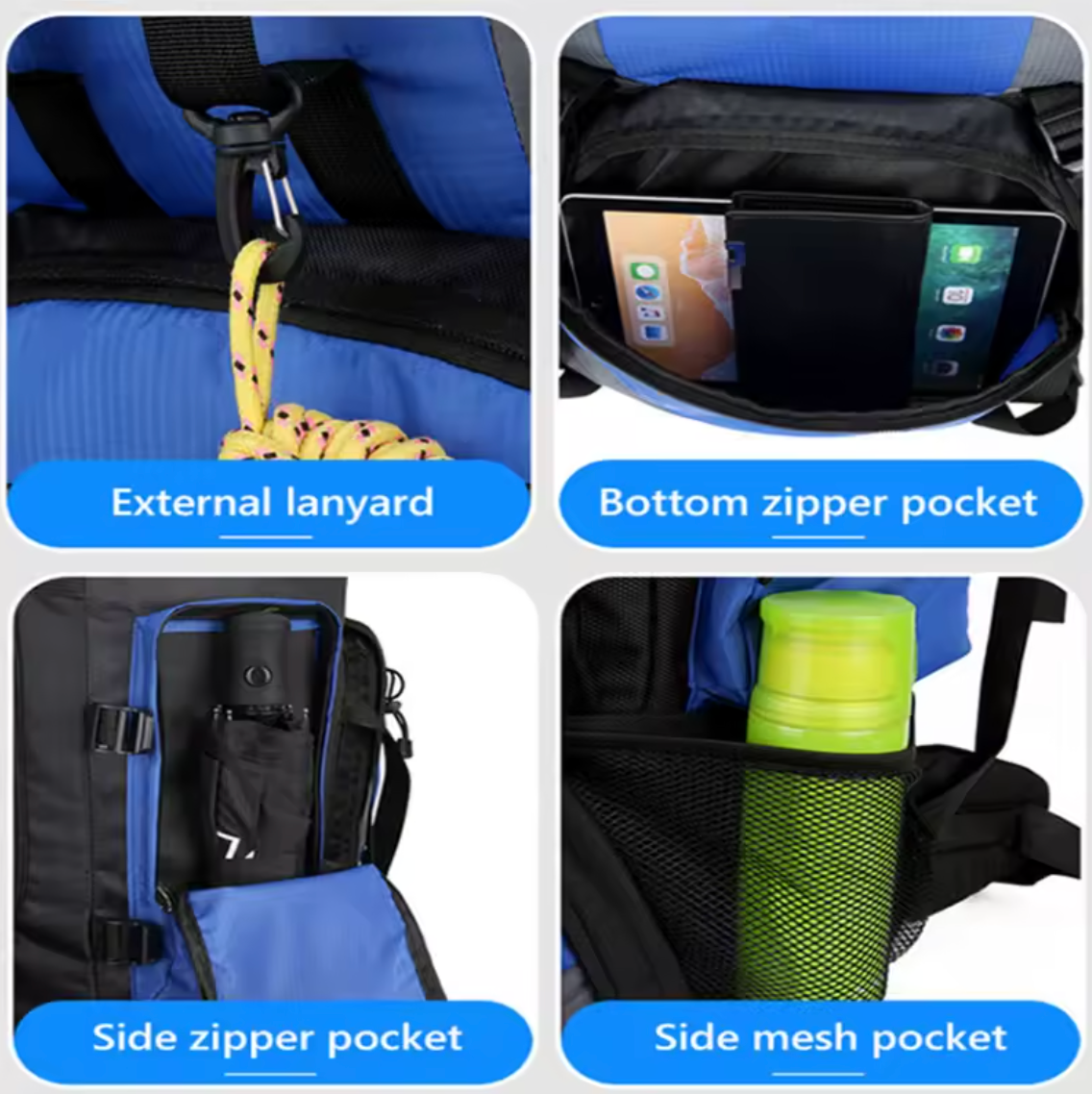 90L Wanderrucksack Rucksack Camping Trekking Wasserresistent Outdoor Ausrüstung