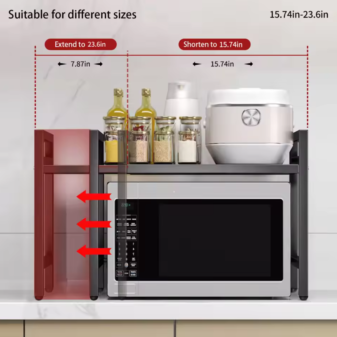 Küche Lagerregal für Mikrowelle Gewürze Regal Organizer Erweiterbar