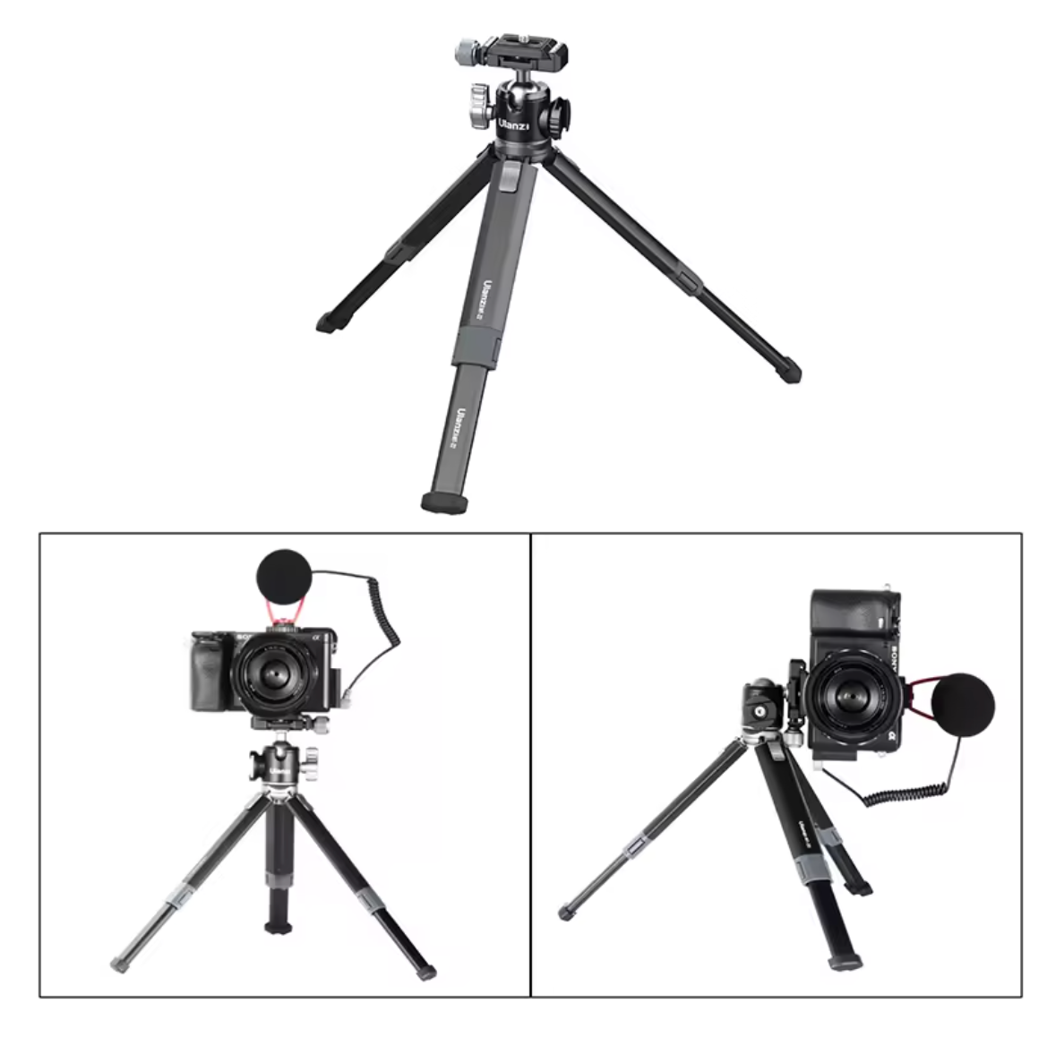 Ulanzi MT-24 Tischstativ Vlogstativ Kameragriff 360° Rotation Kugelkopf Stativ